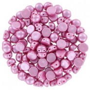 Cuentas de vidrio Czech Cabuchones 2 agujeros 6mm - Alabaster Pastel Pink